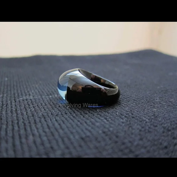 Baccarat Tango Crystal Ring in Black and Gold Bronze Size 6.5 or 52/53 Preowned - Picture 2 of 11